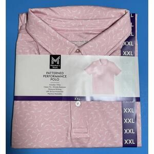 Member's Mark Pink Moisture Wicking Performance Polo Shirt UPF 50 Mens XXL NWT